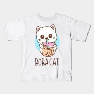 Boba cat Kids T-Shirt